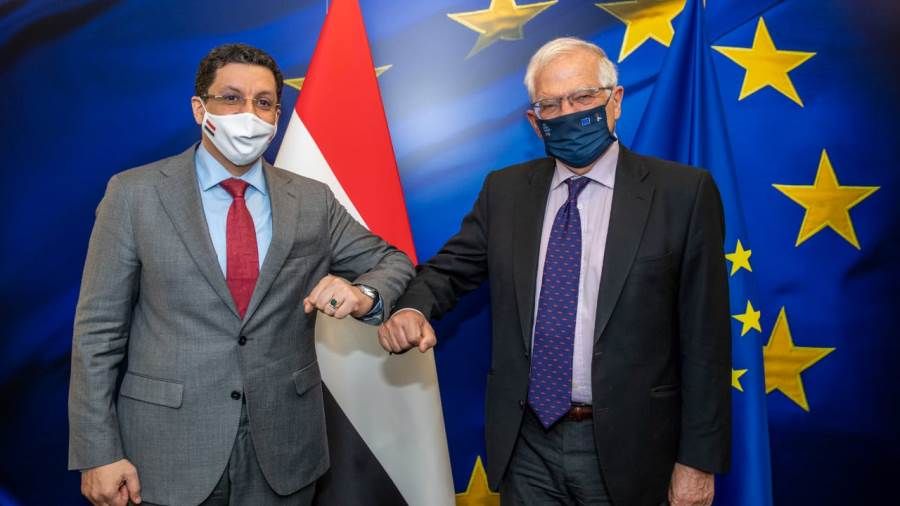 بن مبارك يناقش مع الممثل الأعلى للاتحاد الأوروبي للشؤون السياسية والأمنية مستجدات الأوضاع في بلادنا