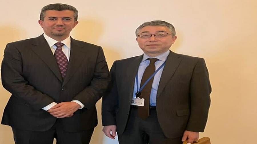 قاسم يلتقي مساعد وزير الخارجية الياباني رئيس دائرة الشرق الأوسط و أفريقيا