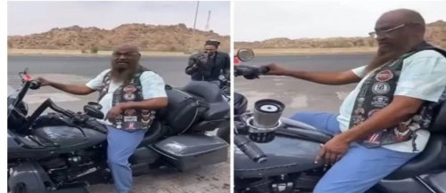 إمام الحرم المكي االسابق بتصرف صادم يقود دراجة هارلي.. ويثير ضجة في مواقع التواصل الاجتماعي... شوف دلوقتي