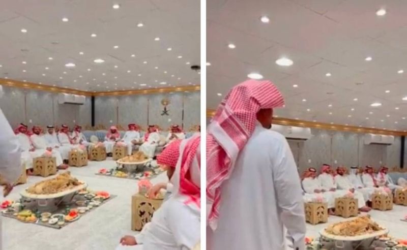 في السعودية .. ضيوف يتأخرون في النهوض لتناول الطعام رغم دعوتهم عدة مرات في مشهد أثار استغراب المغردين .. وصاحب الوليمة يكشف السبب..(شاهد فيديو)