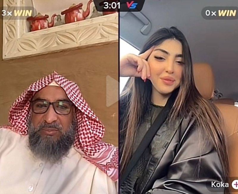 "مسن ملتحي سعودي" يظهر مع حسناء ويتغزل فيها وفي محاسنها أمام متابعيه ويثير ضجة واسعة (فيديو)