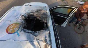 الهلال الأحمر الفلسطيني ينقل جثامين موظفي المطبخ المركزي إلى معبر رفح