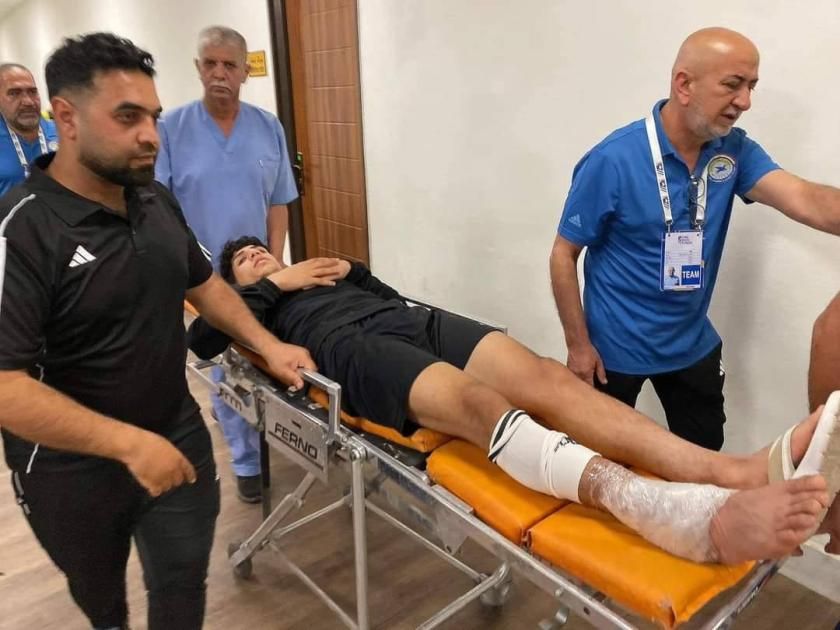 العراقي سجاد محمد يتعرض إلى إصابة قوية