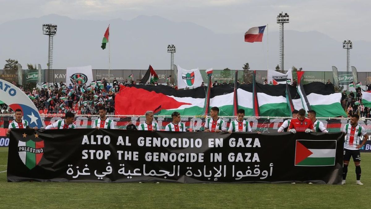“أوقفوا الإبادة الجماعية”.. نادي بالستينو التشيلي يواصل تضامنه مع غزة - موقع الخليج الان