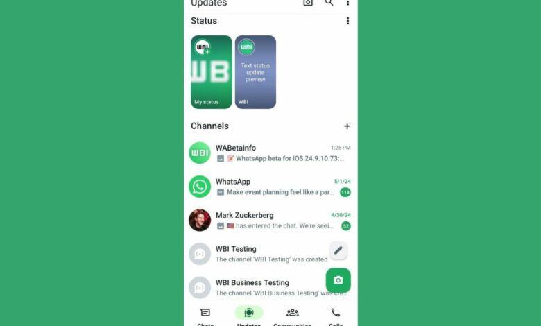 واتساب تعمل على إعادة تصميم قسم الحالات - موقع الخليج الان