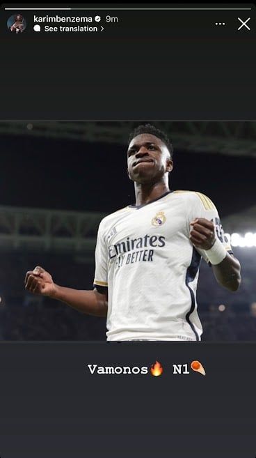 بنزيما يدعم مهاجم ريال مدريد قبل مواجهة بايرن ميونخ (صورة)