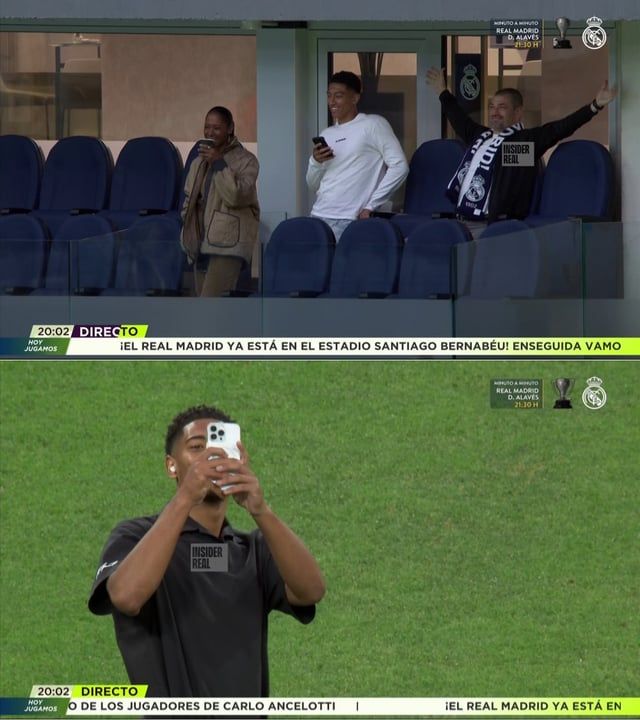 لقطة طريفة بين بيلينغهام وعائلته قبل مباراة ريال مدريد وألافيس (فيديو)