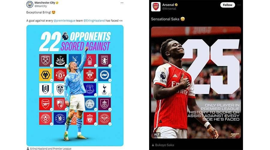 مانشستر سيتي يسخر من تغريدة أرسنال عن نجمه ساكا
