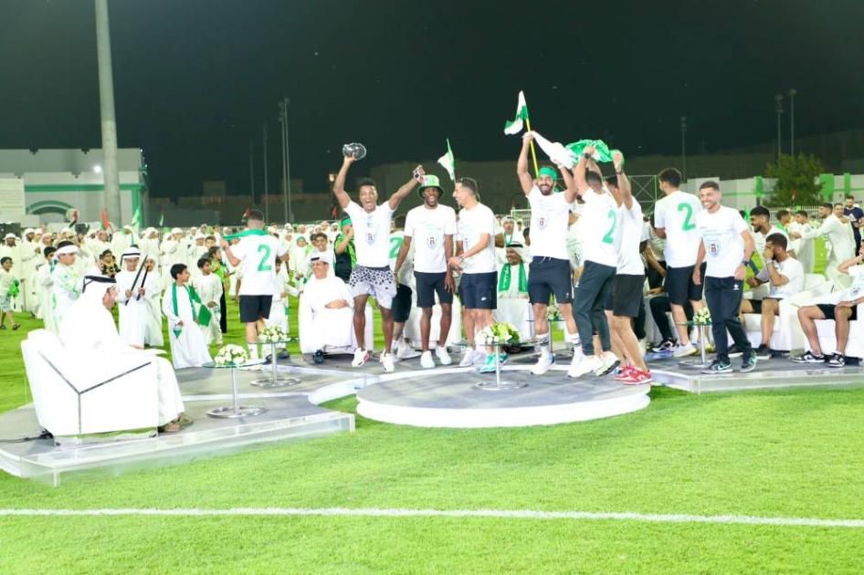 الحصن تزف «الأخضر» احتفالاً بالصعود لدوري المحترفين