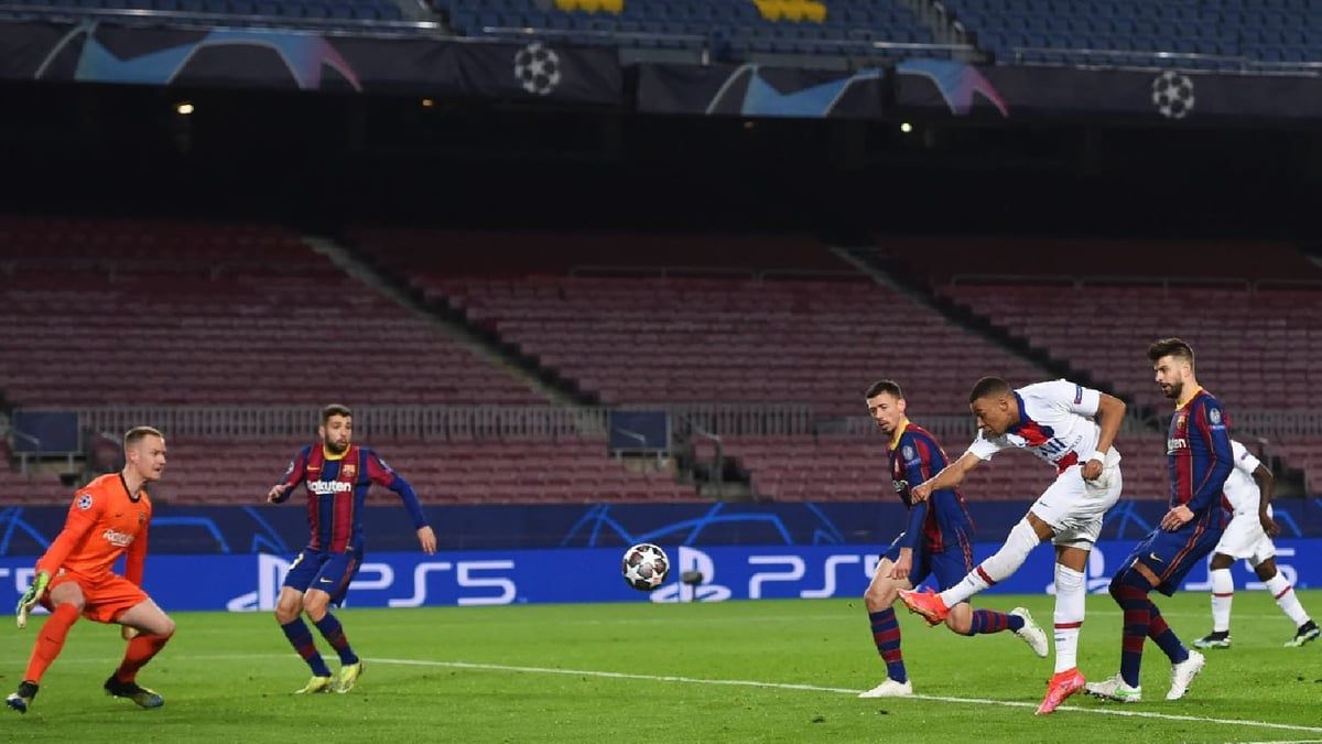 حساب دوري الأبطال يسخر من برشلونة بعد إعلان صفقة مبابي