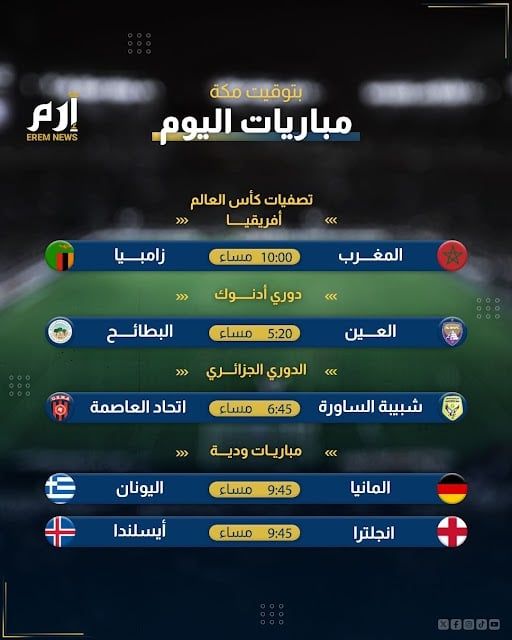 مواعيد مباريات اليوم والقنوات الناقلة