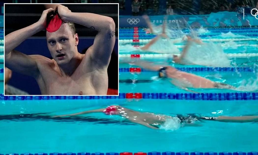 رغم فوزه.. مخالفة بسيطة تنهي حلم سباح بريطاني في أولمبياد باريس
