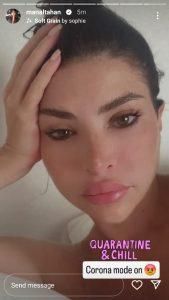 عزلت نفسها بمكان مطل على البحر.. ممثلة لبنانيّة تُعلن إصابتها بـ”كورونا” (صور)