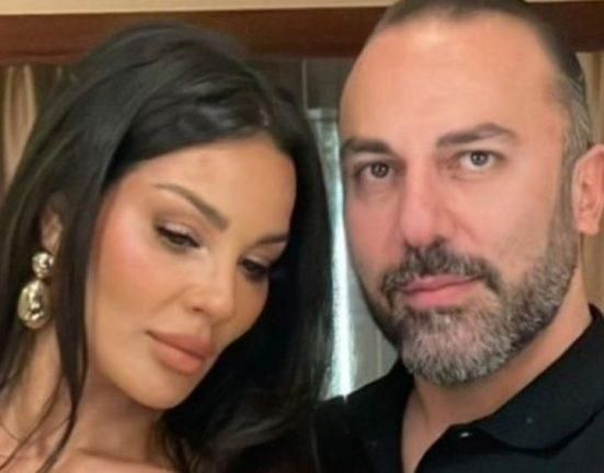 أطل وهو يحتضنها.. صور رومانسية تجمع نادين نسيب نجيم بخطيبها رجل الأعمال السوري