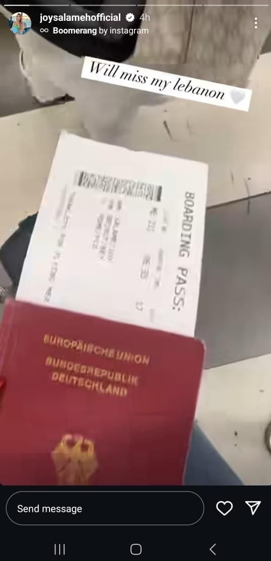 بالصور: بسبب الأوضاع الأمنيّة… ممثلة لبنانيّة تُغادر لبنان