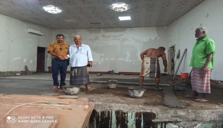 اعادة تأهيل قاعة القمندان بمكتب الثقافة بلحج