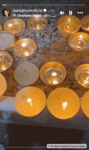 داليدا خليل من داخل كنيسة القديسة مريم في دبي… شموع تأمل وصلاة من القلب