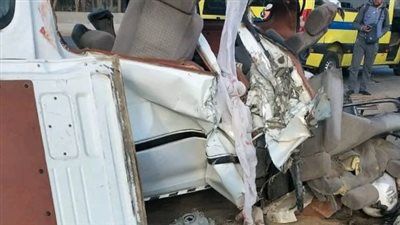 تصادم مروع بين ميكروباص وربع نقل بطريق سمبوخت – أجا يخلف 6 مصابين - الخليج الان
