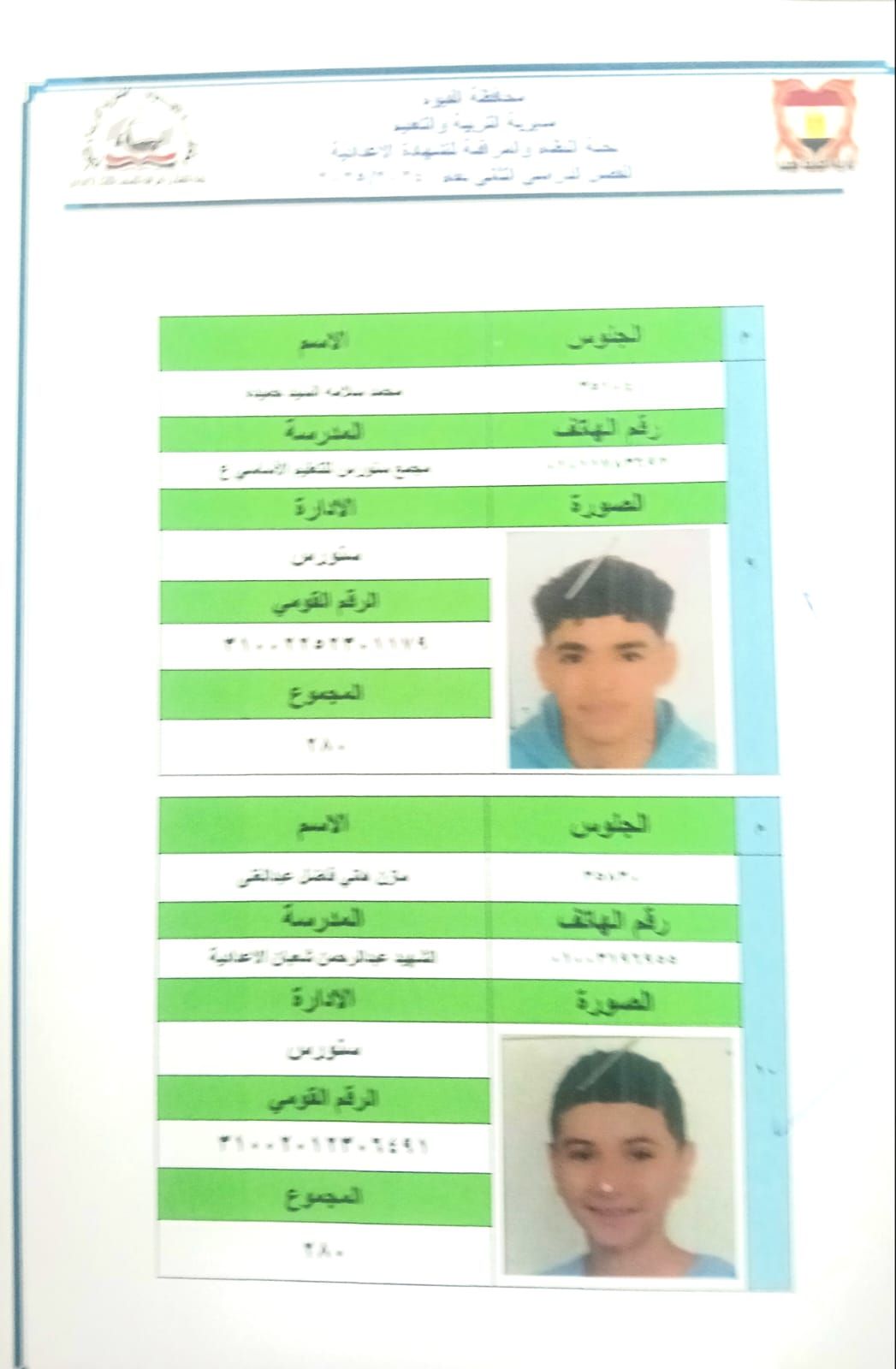 ننشر أسماء أوائل الشهادة الإعدادية بالفيوم - الخليج الان