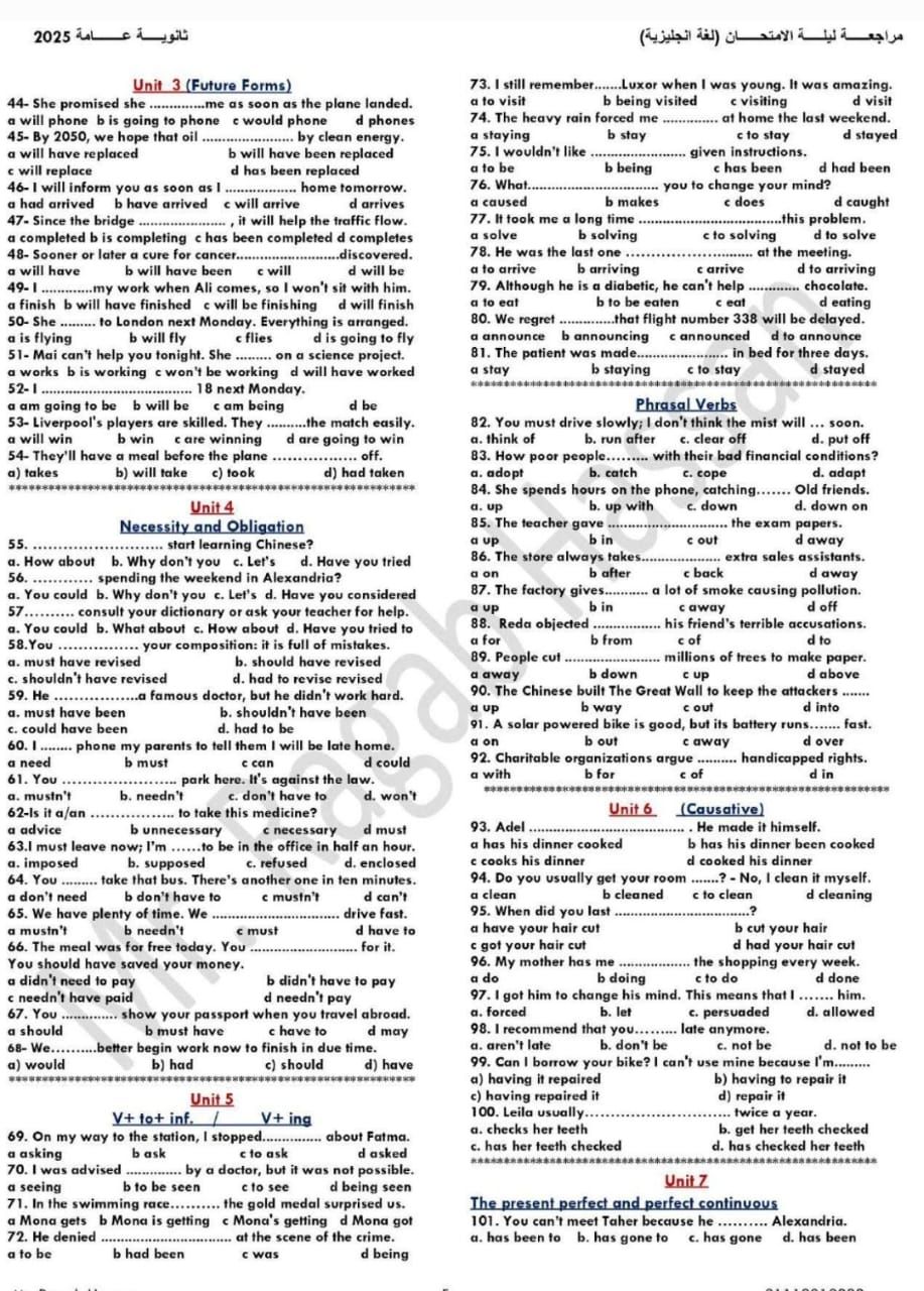 فى 11 ورقة هتقفل المادة.. مراجعة ليلة الامتحان فى اللغة الإنجليزية للثانوية العامة 2025 - الخليج الان
