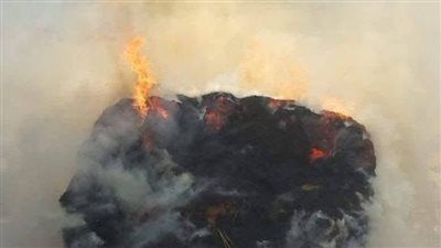 حريق يلتهم حمولة كتان بجوار بنزينة بالغربية - الخليج الان