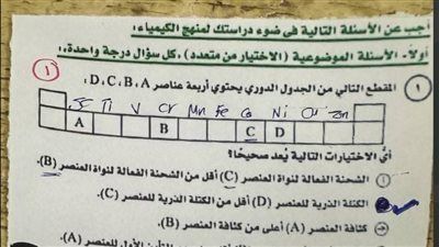 تداول امتحان الكيمياء للثانوية العامة على مواقع الغش.. والتعليم توضح - الخليج الان