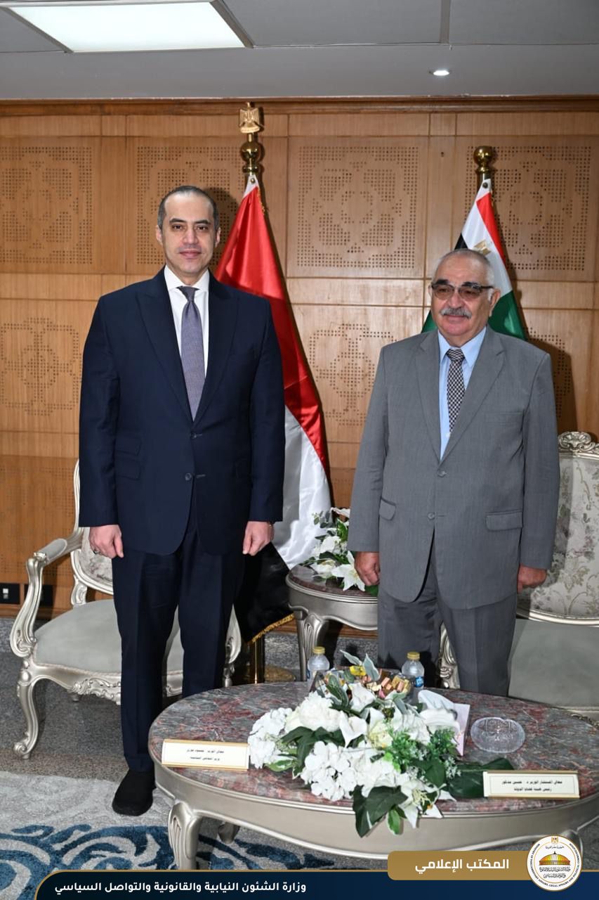 وزير الشئون النيابية يهنئ رئيس «قضايا الدولة» بمنصبه الجديد.. ويؤكد: كفاءة قانونية - الخليج الان