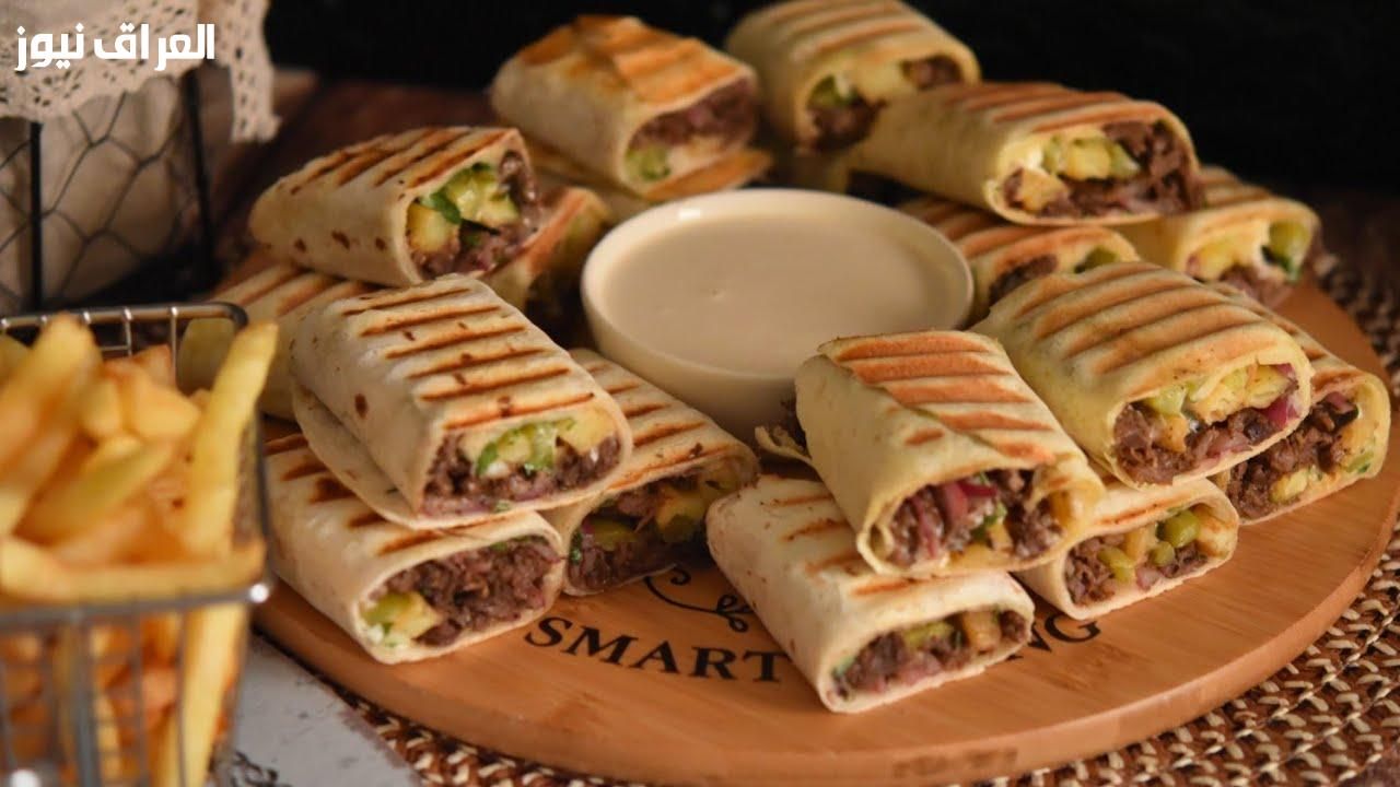 الشاورما البيتي من غير مكنة شاورما.. بنفس طعم المحلات الجبّار وبالخبز العربي كمان