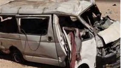 إصابة 6 أشخاص في حادث انقلاب ميكروباص بطريق القاهرة - أسيوط الصحراوي الغربي - الخليج الان