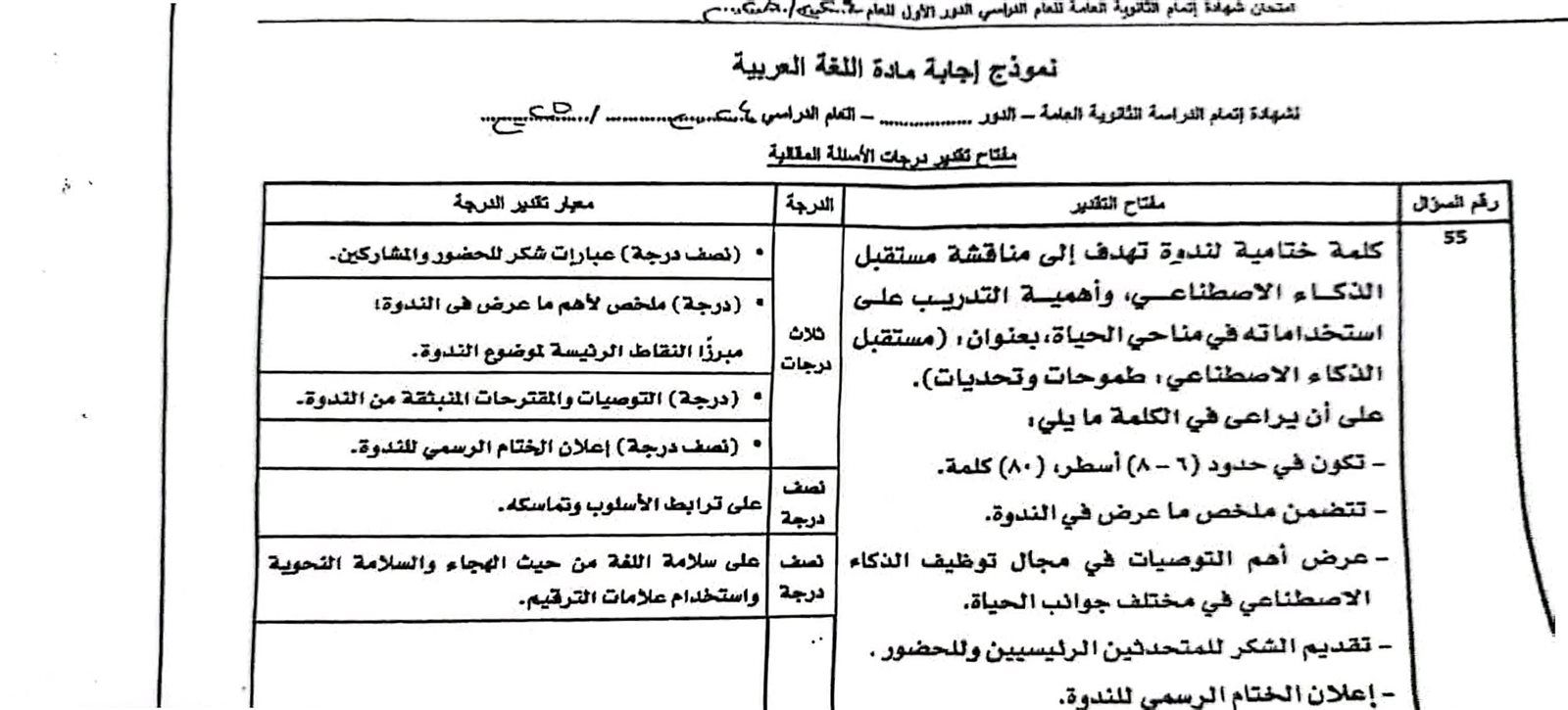 قبل التظلم.. اطلع على النموذج الرسمي فى مادة اللغة العربية واللغة الإنجليزية 2025 لطلاب الثانوية العامة - الخليج الان