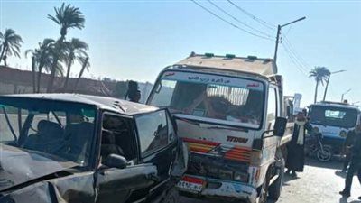 إصابة 5 أشخاص في تصادم 4 سيارات على الطريق الزراعي بالقليوبية - الخليج الان