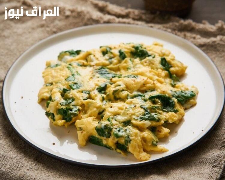 فطور صحي.. طريقة عمل البيض المخفوق بالسبانخ والجبن غني وخفيف