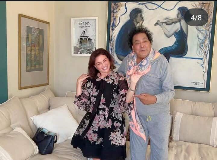 رفقة إلهام شاهين.. أول ظهور لـ محمد منير بعد خروجه من المستشفى - الخليج الان