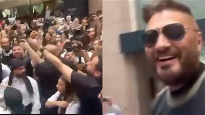 استقبال حافل لـ تامر حسني فور وصوله لبنان.. صور - الخليج الان