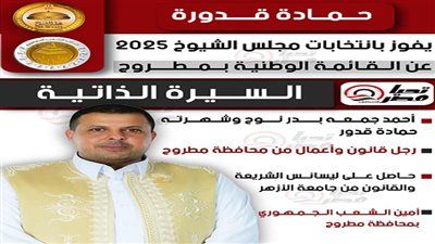 تليجراف الخليج ينشر السيرة الذاتية للنائب حمادة قدورة عضو مجلس الشيوخ 2025 - الخليج الان