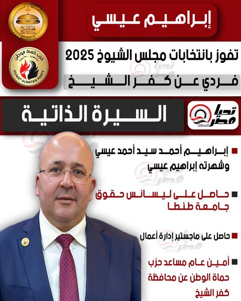 تليجراف الخليج ينشر السيرة الذاتية للنائب إبراهيم عيسي عضو مجلس الشيوخ 2025 - الخليج الان