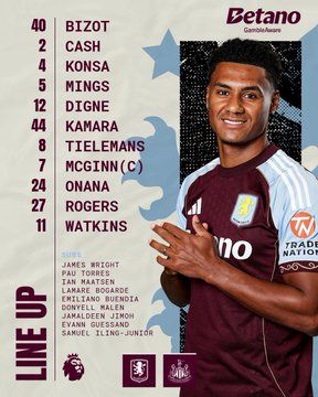 التشكيل الرسمي لمباراة أستون فيلا وينوكاسل يونايتد في الدوري الإنجليزي الممتاز - الخليج الان