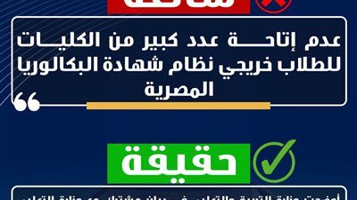 عدم إتاحة عدد كبير من الكليات للطلاب.. اعرف أبرز الشائعات حول نظام البكالوريا المصرية - الخليج الان