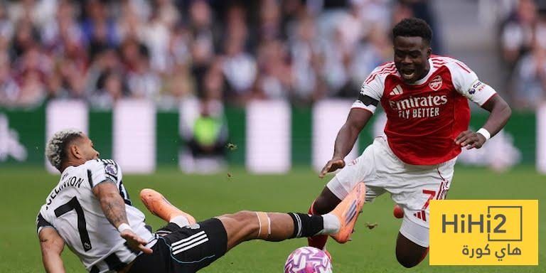 احصائيات الشوط الاول من مباراة ارسنال و نيوكاسل