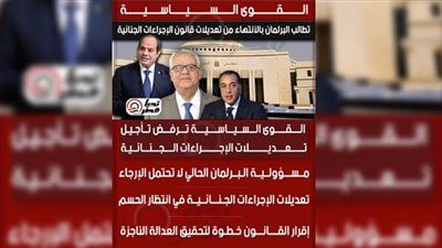 تليجراف الخليج يتابع مستجدات «الإجراءات الجنائية».. ترقب لالتزام البرلمان بالانعقاد وإنهاء المناقشات دون تأجيل - الخليج الان