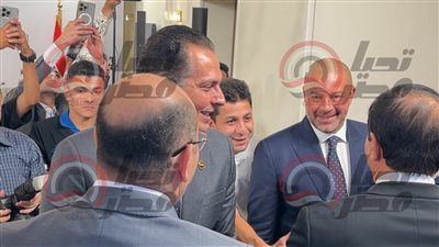 النائب أحمد دياب الأمين العام المساعد بحزب مستقبل وطن يشارك النائب أحمد عبد الجواد في استقبال المشاركين في القائمة الوطنية لانتخابات النواب 2026..صور - الخليج الان