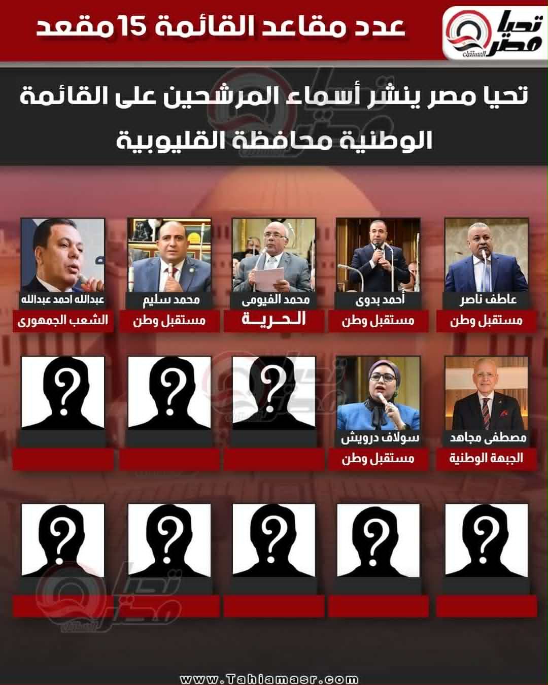 تليجراف الخليج ينشر أسماء المرشحين على القائمة الوطنية لخوض انتخابات النواب بالقليوبية - الخليج الان