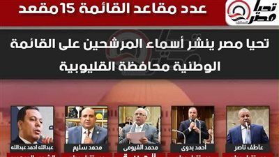 تليجراف الخليج ينشر أسماء المرشحين على القائمة الوطنية لخوض انتخابات النواب بالقليوبية - الخليج الان