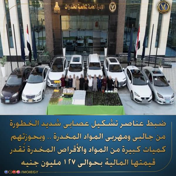 ضبط 127 مليون قيمة مواد مخدرة بحوزة 13 عنصر إجرامي - الخليج الان