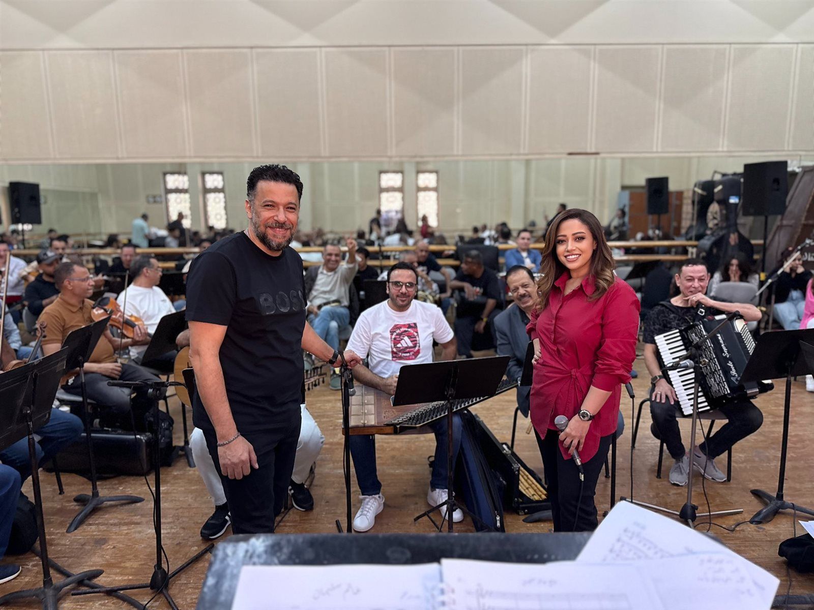 من داخل البروفات.. ريهام عبد الحكيم تستعد لحفلها بمهرجان الموسيقى العربية - الخليج الان