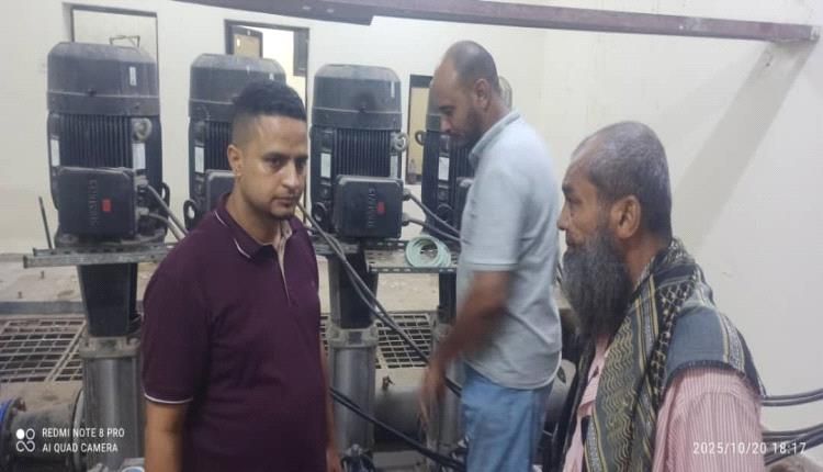 مؤسسة مياه عدن تزود ثلاث محطات لضخ المياه بالوقود لضمان استمرارية الخدمة