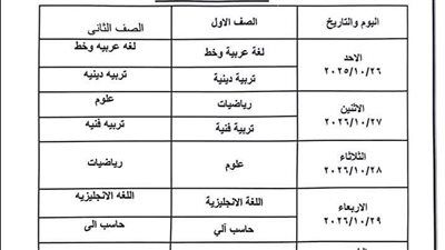 جدول امتحانات شهر أكتوبر 2025 محافظة الجيزة - الخليج الان