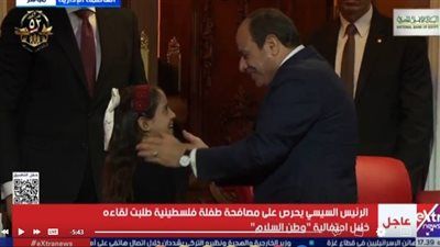 «تعالي تعالي ».. استجابة إنسانية من الرئيس السيسي لطلب الطفلة الفلسطينية مصافحته - الخليج الان
