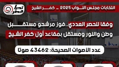 وفقا للحصر العددي.. فوز مرشحو مستقبل وطن والنور ومستقل بمقاعد أول كفر الشيخ - الخليج الان