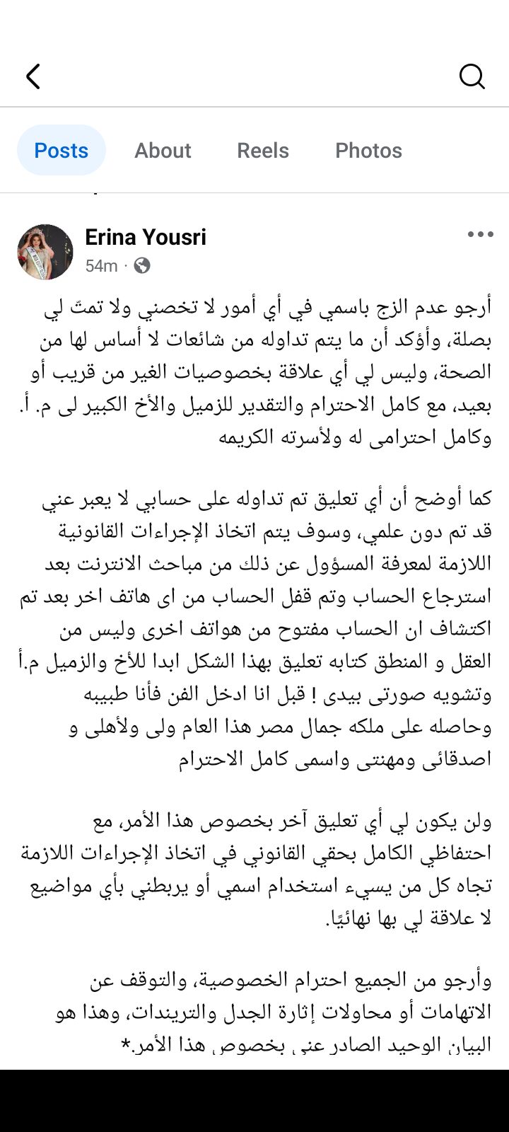 ليس لي علاقة بخصوصيات الغير.. أول رد من ايريني يسري على ارتباطها بـ مصطفى أبو سريع - الخليج الان